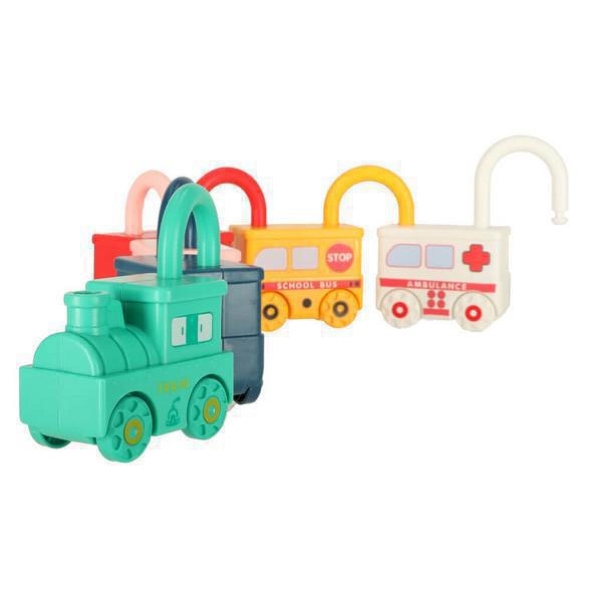Οχήματα Λουκέτα Montessori Matching Lock Για 18+ Μηνών 6 Τεμάχια