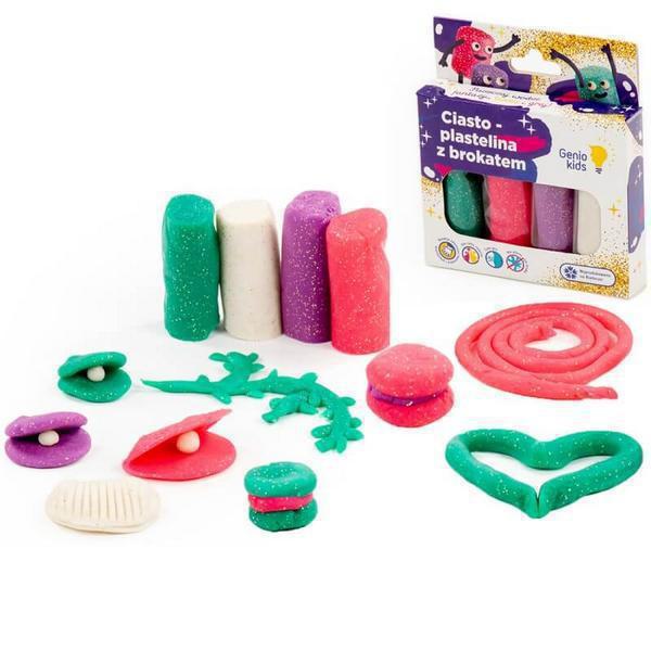 Σετ Πλαστελίνες 4 Τεμαχίων Σε Διάφορα Χρώματα Με Glitter Wader Toys