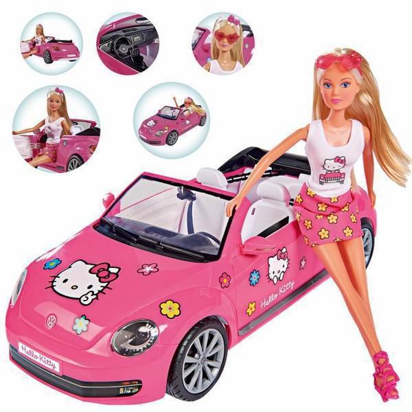 Κούκλα Steffi Hello Kitty Με Αυτοκίνητο VW Beetle Cabrio Simba Toys Από 3 Ετών