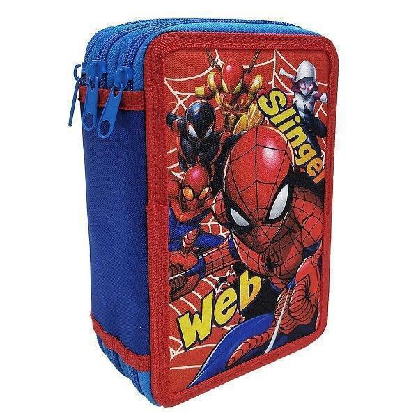 Κασετίνα Γεμάτη Τριπλή Spiderman 19,5x12,5x7cm