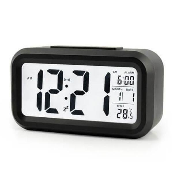 Ψηφιακό Ρολόι Με Ξυπνητήρι & Θερμόμετρο 13,5 x 7,5 x 4,5 cm Μαύρο AC095B
