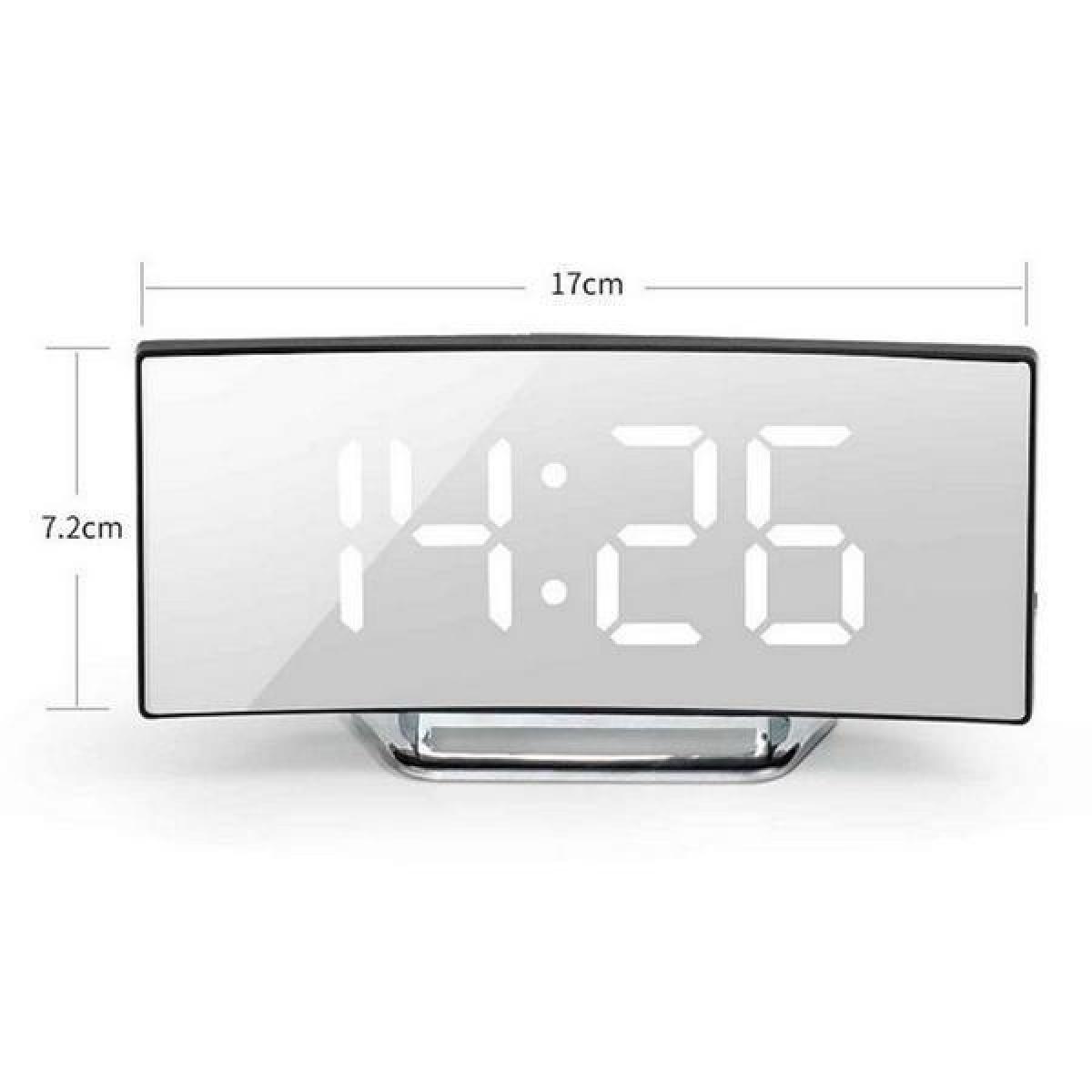 Ψηφιακό Ρολόι Καθρέφτης Led Με Ξυπνητήρι Μαύρο Με Λευκούς Αριθμούς CLK-03