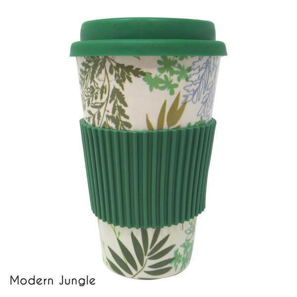 Κούπα Ποτήρι Με Καπάκι Bamboo Modern Jungle 350ml.