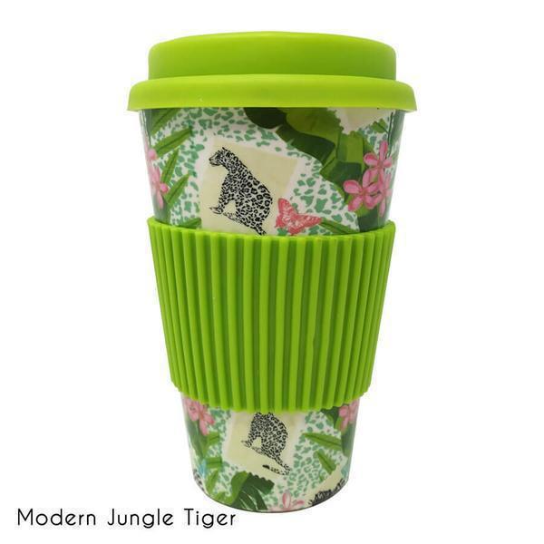 Κούπα Ποτήρι Με Καπάκι Bamboo Modern Jungle Tiger 350ml.