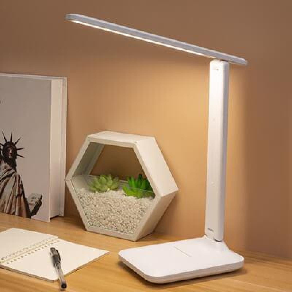 Φωτιστικό Γραφείου LED Θερμό / Ψυχρό / Dimmable Αναδιπλούμενο Με Βάση Κινητού σε Λευκό Χρώμα 12cm x 17cm x 29cm x33cm