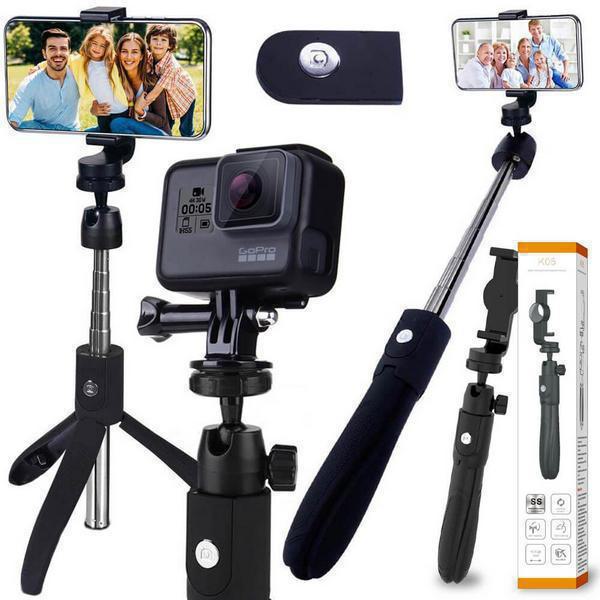 4 Σε 1 Selfie Stick - Τρίποδας Φωτογράφισης και Βάση Smatphone Και Κάμερας Go PRO Με Τηλεχειριστήριο K05