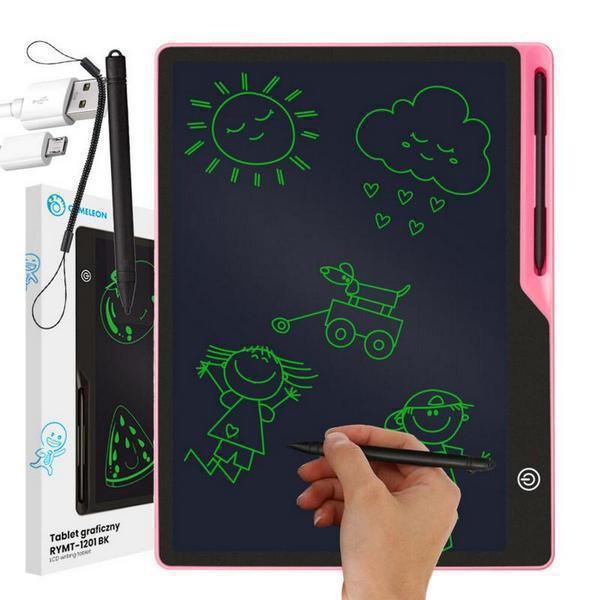 LCD Ηλεκτρονικό Σημειωματάριο Writing Tablet 16" RYMT-1201 BK Ροζ