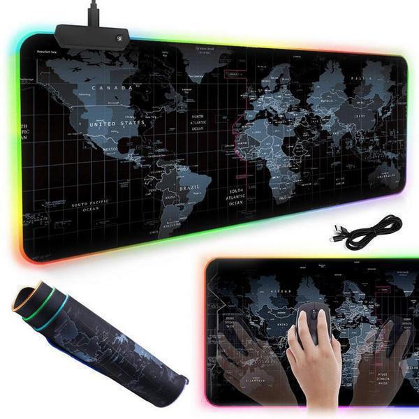 RGB Φωτιζόμενο Mouse Pad World Map XL 90cm x 40cm x 3mm 7 χρωμάτων