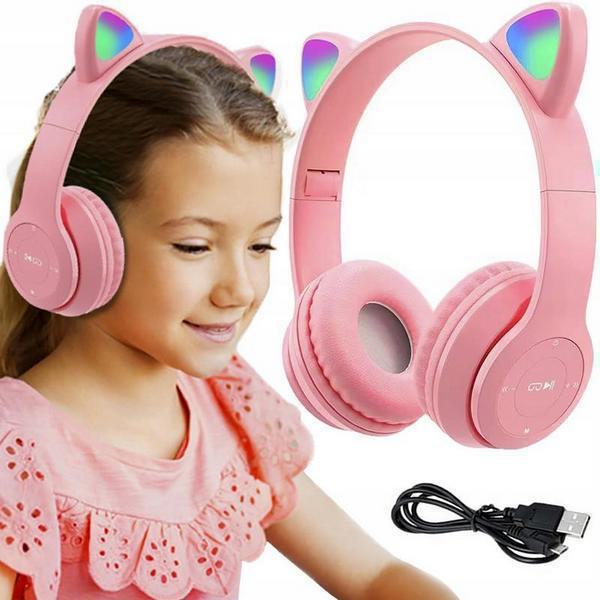 Ασύρματα Ακουστικά Cat Εars Ροζ KITTY P15