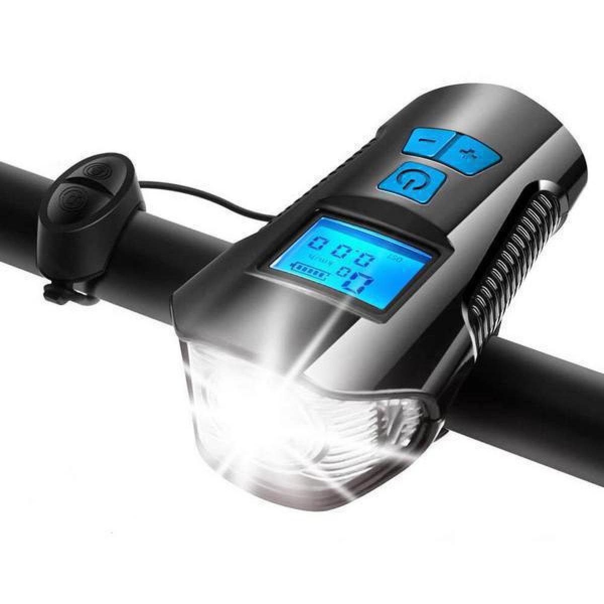 Ψηφιακό Ταχύμετρο - Κοντέρ Ποδηλάτου  Με Προβολέα Led , Κόρνα, Led Πορείας & Επαναφορτιζόμενη Μπαταρία 1500 mAh CBL-1X