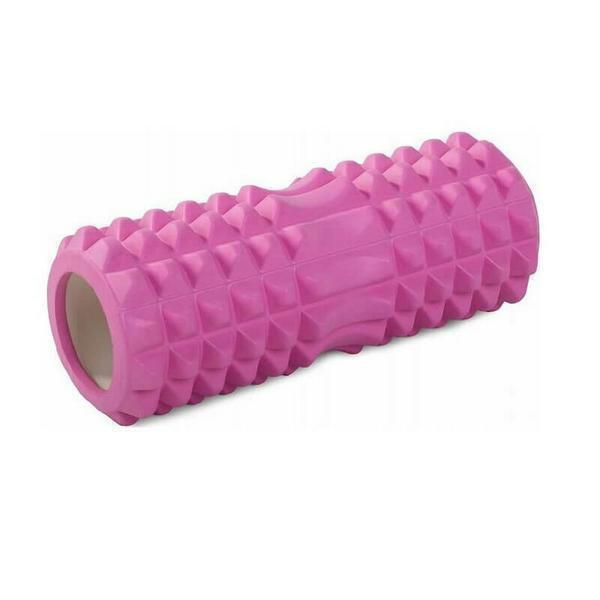Gym / Yoga / Crossfit Foam Roller Ρολό Μασάζ 2 Σε 1 Ροζ 33 x 14 cm 640 Γραμμάρια Από Αφρό EVA