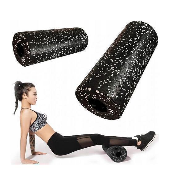 Gym / Yoga / Crossfit Foam Roller Ρολό Μασάζ 2 Σε 1 Μαύρο / Άσπρο 33 x 14 cm Από Αφρό EVA