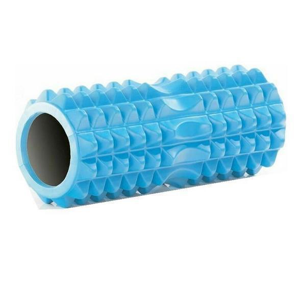 Gym / Yoga / Crossfit Foam Roller Ρολό Μασάζ 2 Σε 1 Μπλε 33 x 14 cm 640 Γραμμάρια Από Αφρό EVA