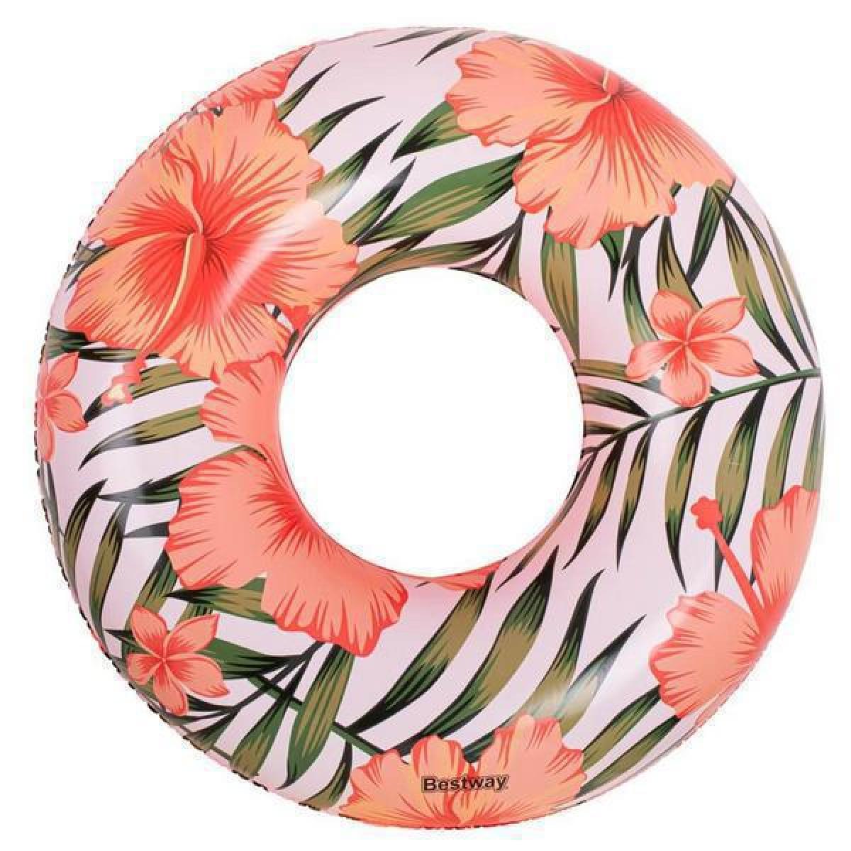 Φουσκωτό Σωσίβιο Bestway 36237 Λουλουδάτο Λευκό Με Ροζ 119cm
