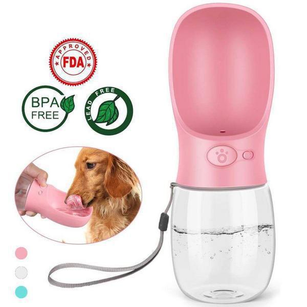 Ποτίστρα Νερού Χειρός Pet Bottle Για Σκύλους/Γάτες/Κατοικίδια Ζώα Ροζ (Μη Τοξικό Υλικό) 350 ml