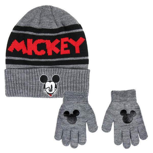 Disney Mickey Σετ Παιδικό Σκουφάκι Με Γάντια Γκρί 29125 2-6 Χρονών