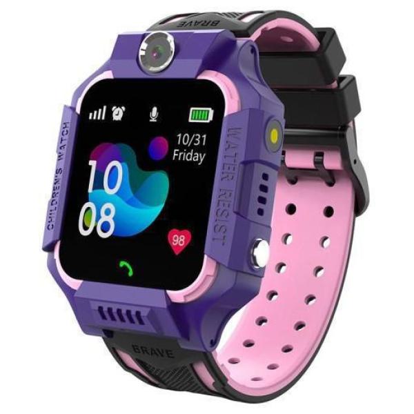 Παιδικό Smartwatch Ρολόι Με Μπροστινή Κάμερα Συμβατό Με Android / ios Μωβ/Ροζ Q12 Y1