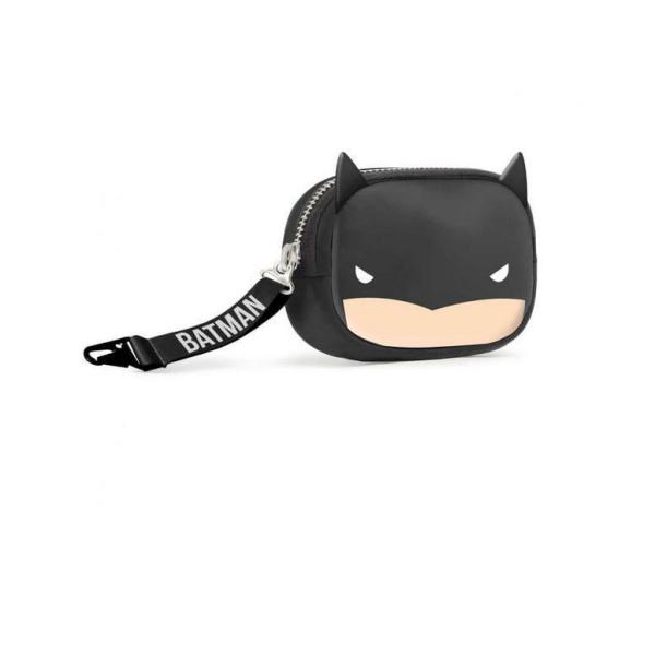 Πορτοφολάκι Batman Με Φερμουάρ Chibi 02829 Μαύρο Μπεζ Karactermania
